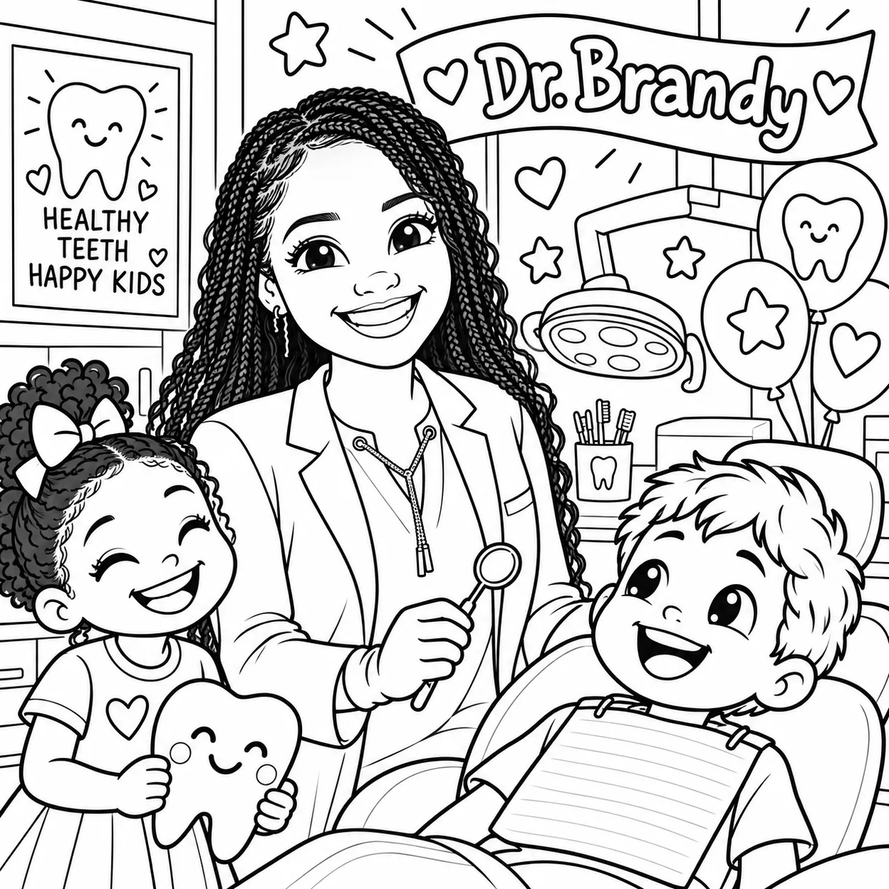 Coloring page of Dr. Brandy Evans