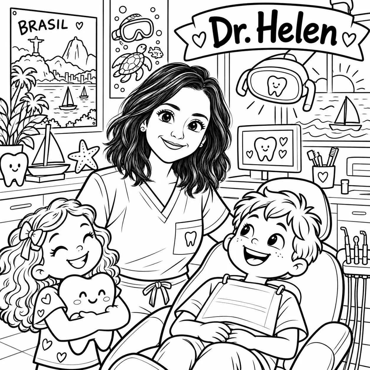 Coloring page of Dr. Helen Stamatouras