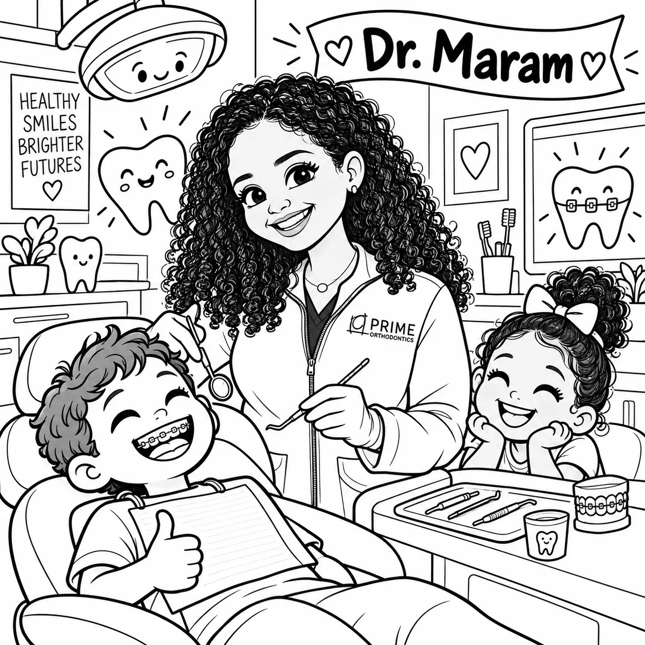 Coloring page of Dr. Maram Ahmed