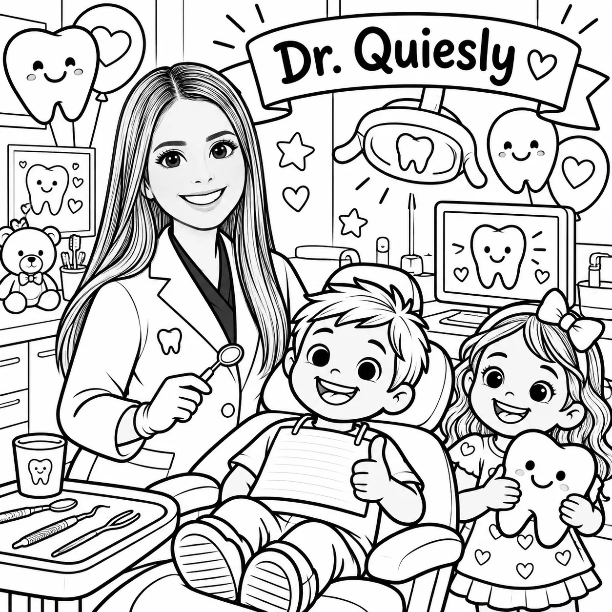 Coloring page of Dr. Quiesly Torres